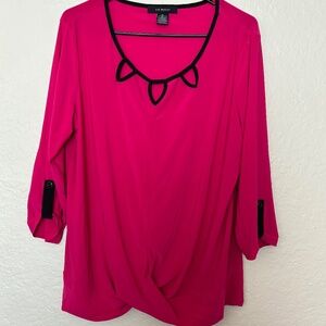 Womans pink and black long sleeve blouse size XL